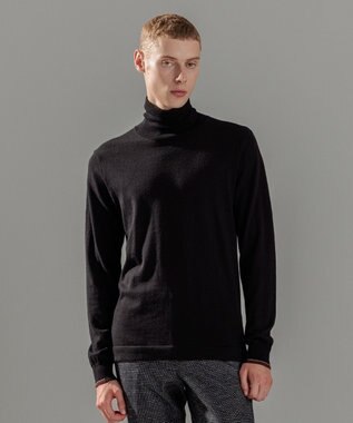 JOSEPH HOMME ウォッシャブルメリノ　タートルネックニット ブラック系