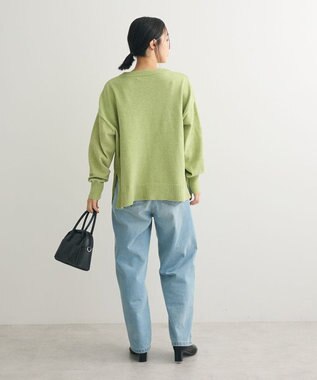 Green Parks ベロアモールリラックスサイズニットプルオーバー Green