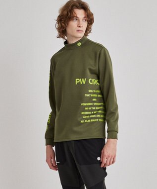 PW CIRCULUS 【ストレッチ / 快適 / 一枚でサマになる】【MEN】NEW ロゴモック T カーキ系