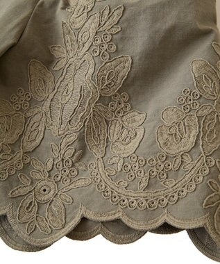 Green Parks ■ＥＳＣＡＲ　刺繍スリーブギャザーワンピース Khaki