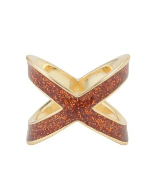 MOONBAT Luna Luce(ルナルーチェ)スカーフリング ラメ Cross お手持ちのスカーフを通すだけ ギフト オレンジ