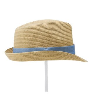MIKI HOUSE HOT BISCUITS 【48-54cm】 麦わら風 中折れハット ブルー