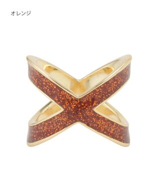 MOONBAT Luna Luce(ルナルーチェ)スカーフリング ラメ Cross お手持ちのスカーフを通すだけ ギフト オレンジ