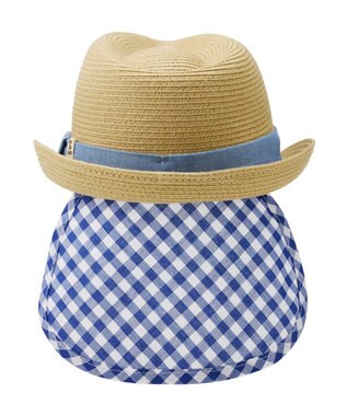 MIKI HOUSE HOT BISCUITS 【48-54cm】 麦わら風 中折れハット ブルー