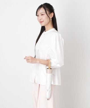 MOONBAT 【WEB限定/遮光率100%/遮熱/UV】POLO RALPH LAUREN（ポロ ラルフローレン）晴雨兼用日傘 ポロポニー ワンポイント刺繍  バイカラー 折りたたみ傘 楽折 オフ×ベージュ