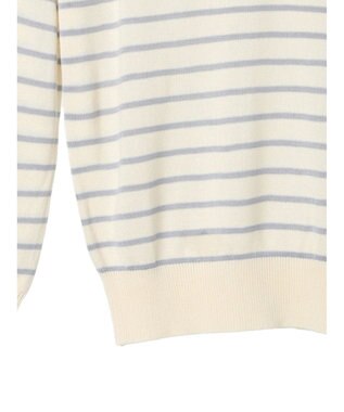 earth music&ecology レースボーダーニットプルオーバー Sax