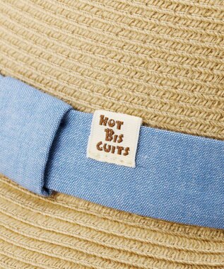 MIKI HOUSE HOT BISCUITS 【48-54cm】 麦わら風 中折れハット ブルー