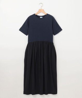 組曲 【WEB限定】コンビネーションコクーンワンピース ネイビー系