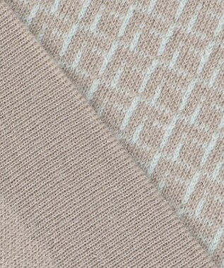 自由区 L 【WEB限定カラーあり・洗える】リバーシブルニット セットアップ(プルオーバー×フレアスカート) グレージュ×アクア