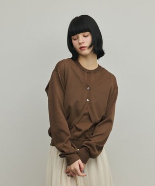 レイヤードニットトップ