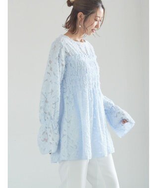 Te chichi 【宮本茉由着用】カットジャガードチュニックブラウス