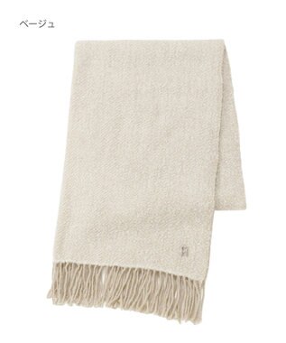 MOONBAT FURLA(フルラ）ループヤーン ツイード調ラメ入り ストール アルパカ混 日本製 ベージュ