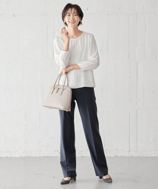 J.PRESS LADIES L BAHARIYE ストレート パンツ ネイビー系