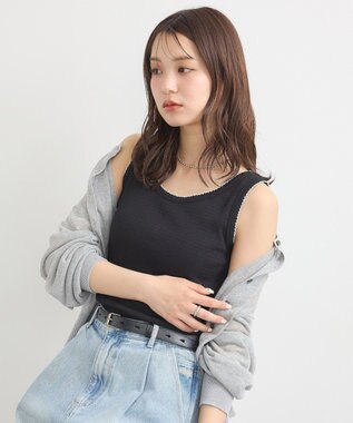 earth music&ecology ピコトリミングタンクトップ