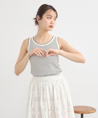 earth music&ecology ピコトリミングタンクトップ Border