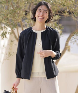 J.PRESS LADIES BREEZE COOL トロ ノーカラー ブルゾン