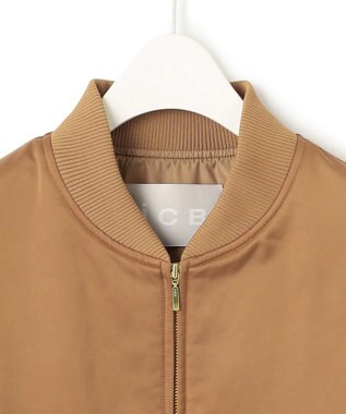 ICB 【洗える】 マットサテン MA-1ブルゾン キャメル系