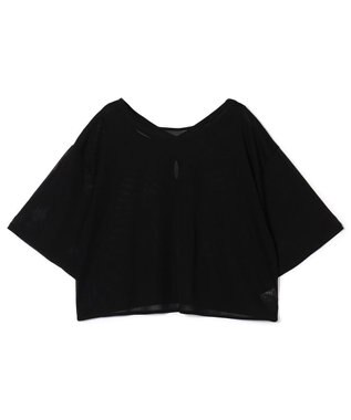 Chacott シアーリブバッククロスTシャツ ブラック