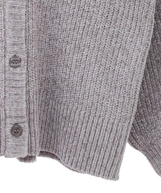 Green Parks ベロアモールＶネックカーディガン Gray