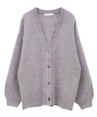 Green Parks ベロアモールＶネックカーディガン Gray