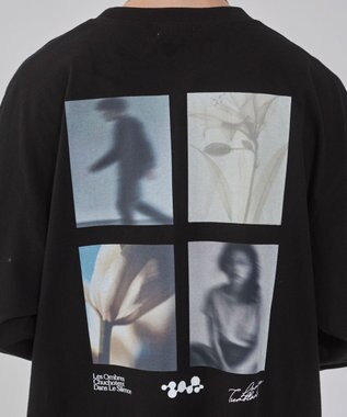 WEGO 【２点セット/ユニセックス着用ITEM】アクセ付きフォトコラージュT（LS） ブラック