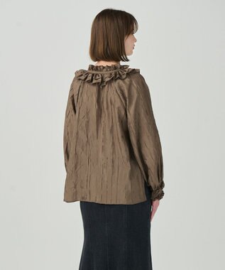 GRACE CONTINENTAL フリルカラーブラウス ブラウン