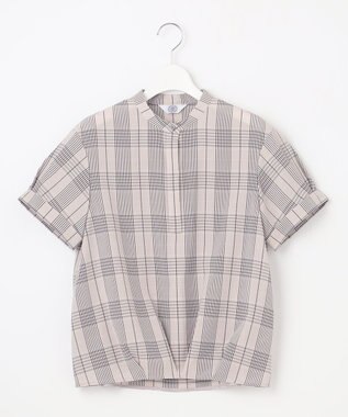 J.PRESS LADIES 【洗える・イージーケア】ドライタッチ ドビーチェック ブラウス ライトグレー系3