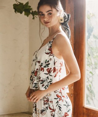 San-ai Resort（三愛水着楽園） 【SALE】ロングパンツセット水着　13L【Coral veil（コーラルヴェール）】 ホワイト