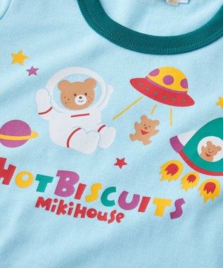 MIKI HOUSE HOT BISCUITS 【80-120cm】 ビーンズ ルームウェア 上下セット サックス