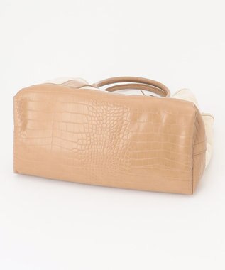 UNBILLION cachecache パーテーションキャンバストートバッグL アイボリーキャメル