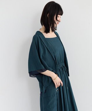 YECCA VECCA 【UVカット/遮熱/接触冷感】COOL袖シアージャケット Blue Green