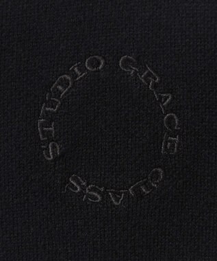 GRACE CONTINENTAL ロゴ刺繍ニットパーカー ブラック