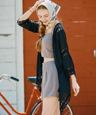 San-ai Resort（三愛水着楽園） クロシェ羽織　F　　【San-ai Resort（サンアイリゾート）】 ブラック