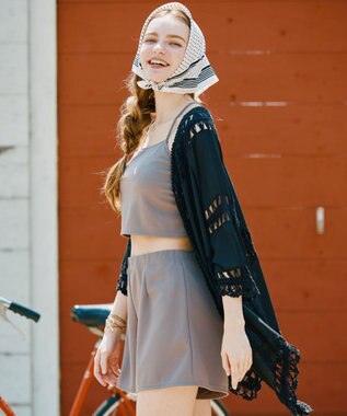 San-ai Resort（三愛水着楽園） クロシェ羽織　F　　【San-ai Resort（サンアイリゾート）】 ブラック