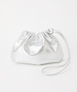 russet レザー巾着4WAYショルダーバッグ(CE-1454) Silver