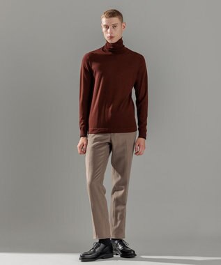 JOSEPH HOMME ウォッシャブルメリノ　タートルネックニット ワイン系