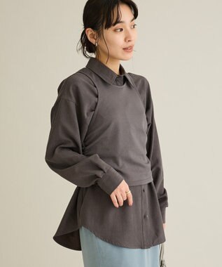 CRAFT STANDARD BOUTIQUE 2点セット/レイヤードタンクトップシャツ Charcoal Gray