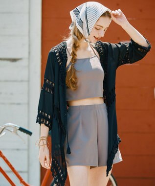 San-ai Resort（三愛水着楽園） クロシェ羽織　F　　【San-ai Resort（サンアイリゾート）】 ブラック