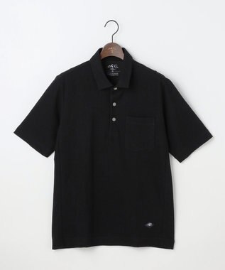 JOSEPH ABBOUD MOUNTAIN 【ゆったり】グリットワッフル　アウトドアポロ シャツ ブラック系