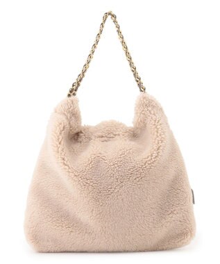 23区 VIOLAｄ’ORO エコムートン チェーンショルダー トートバッグ アイボリー系