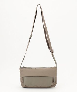 Y'SACCS リサイクルナイロン×カウレザー ラップミニショルダー グレージュ