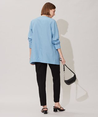 ICB 【洗える】 UnleashLite ノーカラージャケット サックスブルー系