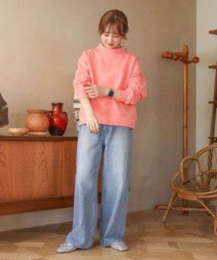 AMERICAN HOLIC モックネック裏起毛プルオーバー Pink