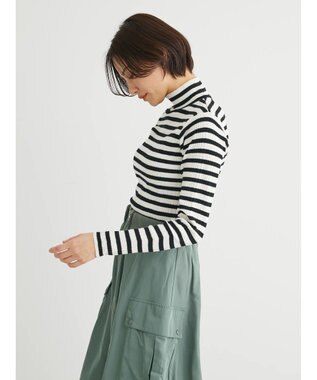 Green Parks ボーダーアソートモックネックニットプルオーバー A