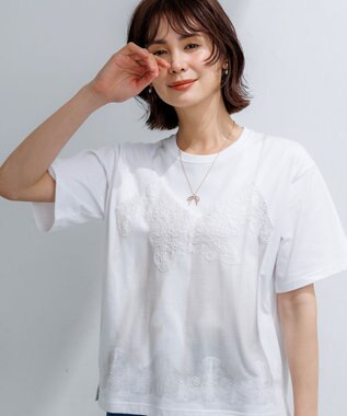 組曲 L 【先行予約・WEB限定】トロンプルイユ レースキャミソール Ｔシャツ