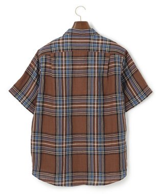 J.PRESS MEN フレンチリネンビッグチェックシャツ ブラウン系3