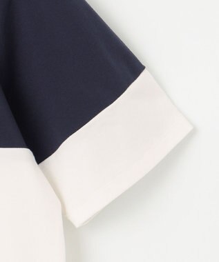 23区GOLF 【MEN】【UVケア】バイカラー 半袖モックネックシャツ ネイビー系