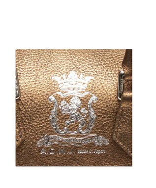 A.D.M.J. 【牛革】メタリックレザー/ドラムボストンＳ ブラス　ブラウン