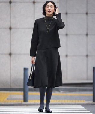 自由区 S 【洗える】ラメボーダー ニット チャコール×ゴールド