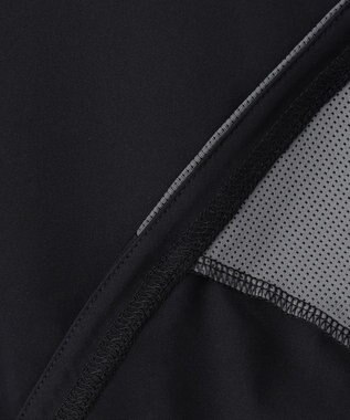 PW CIRCULUS 【WOMEN】パフスリーブメッシュコンビ モックネックT ゴルフウェア レディース ブラック系